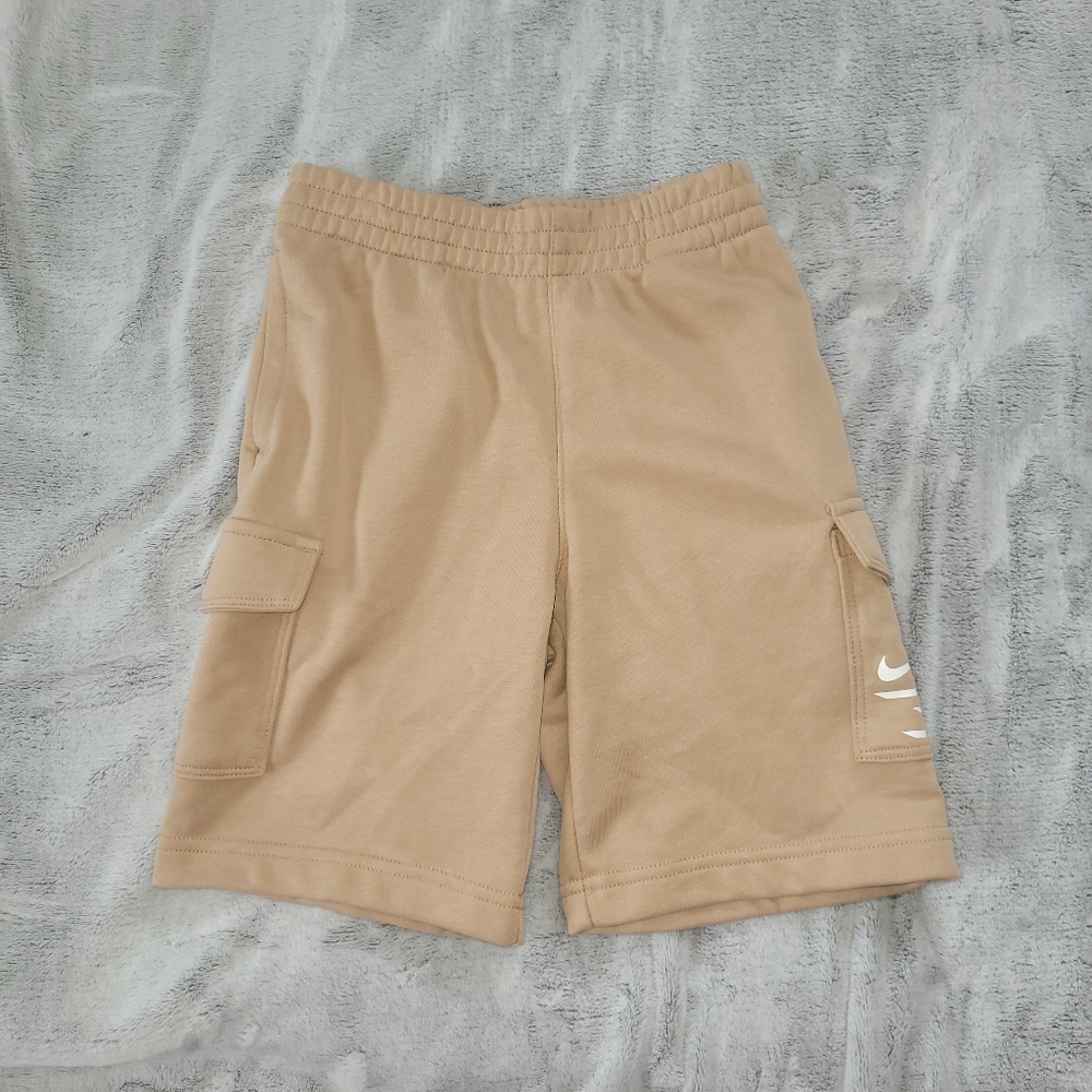 Nike 3BRAND Boys Small 8-10yo Tan Fleece Sweat Shorts Athletic Athleisure Lounge